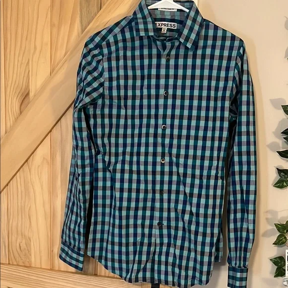 Express | Shirts | Express Mens Blue Checkered Shirt Extra Slim Fit | Poshmark Express | Shirts | Express Mens Blue Checkered Shirt Extra Slim Fit | Poshmark